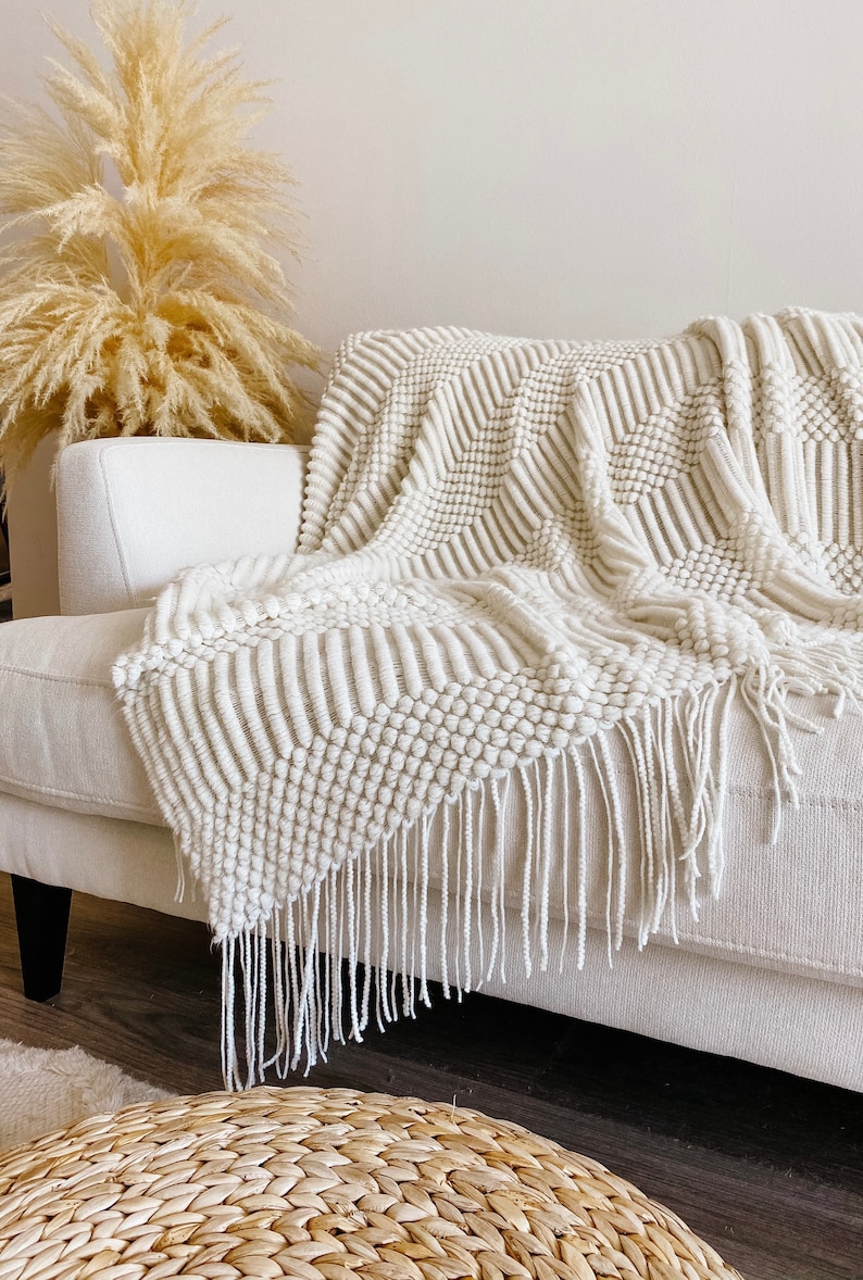 PREORDER Cream throw blanket Ivory throw blanket White Etsy