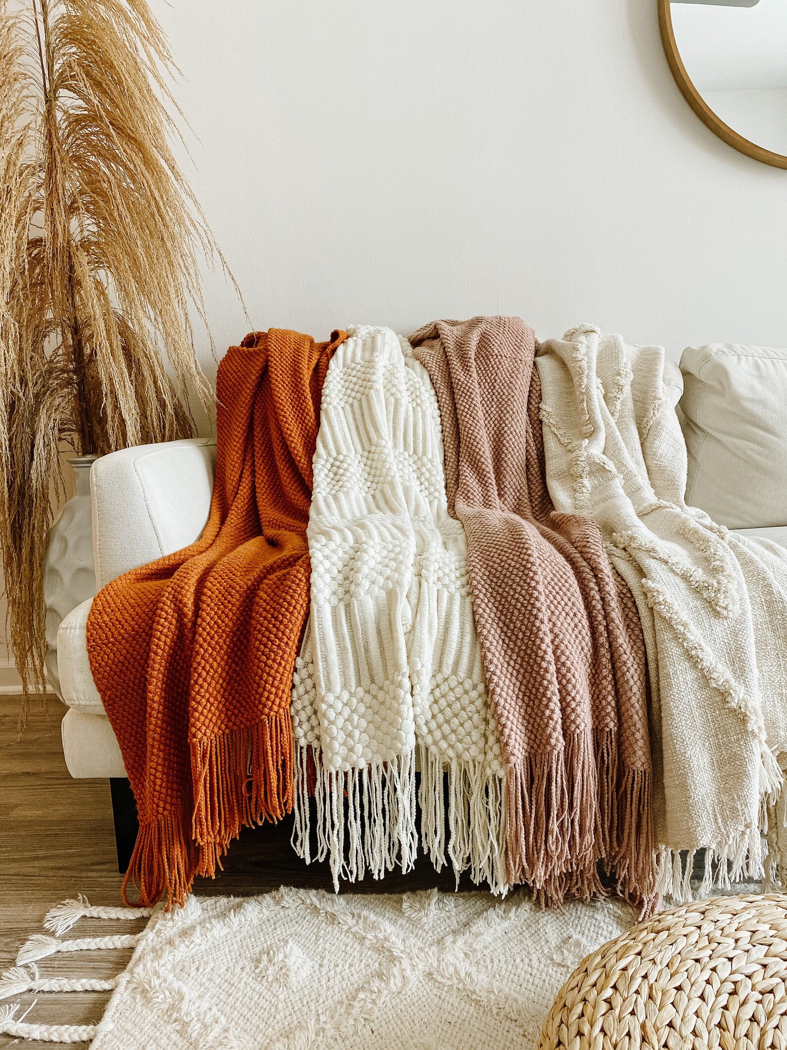 Rust Throw Blanket Orange Throw Blanket Fall Throw Blanket Etsy