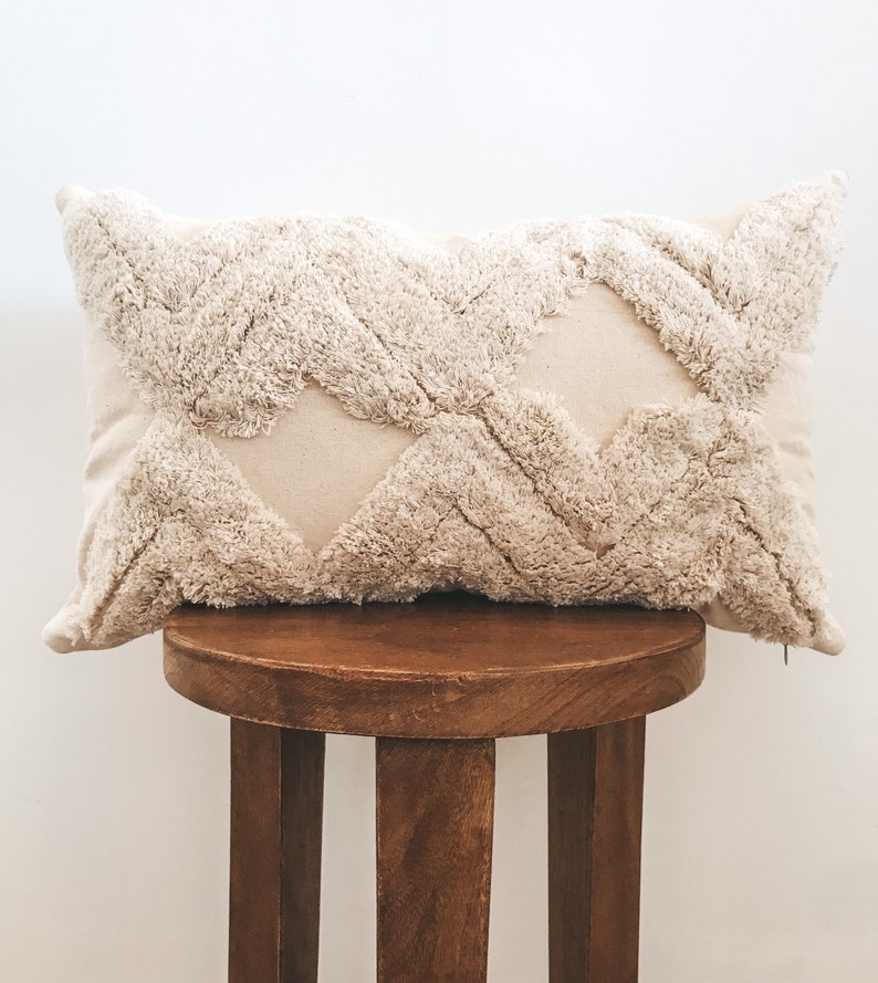 Bohemian natural lumbar pillow cover beige boho lumbar Etsy