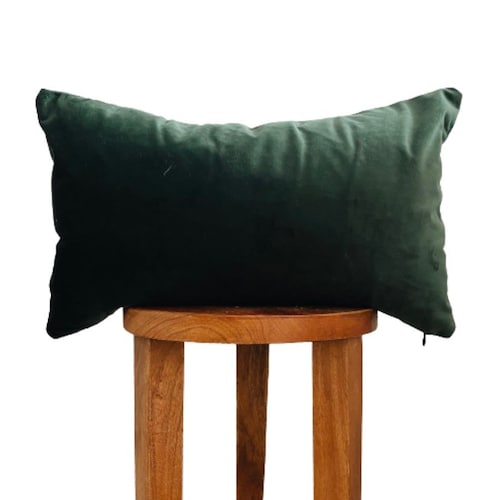 Lumbar Emerald Green Velvet Pillow Cover Green Lumbar Etsy