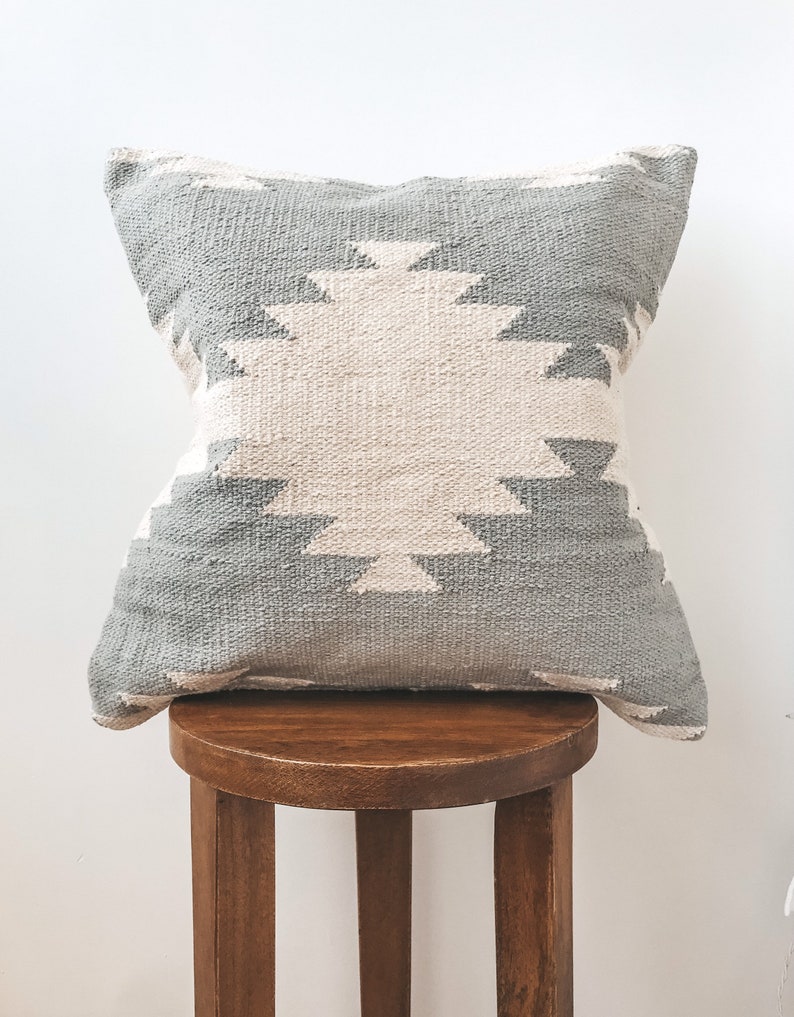 Gray Kilim Pillow Cover Modern Kilim Cushion Covers Cream Etsy