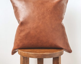 leather pillows etsy