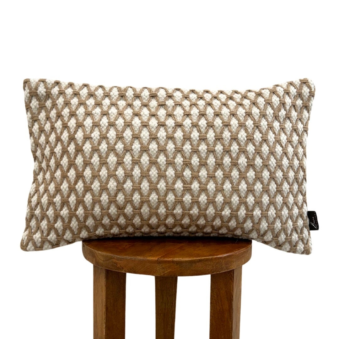 Boho Outdoor Pillow Cover, Raffia Pillows, Jute Outdoor Pillow, Boho