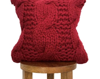 red knit pillow
