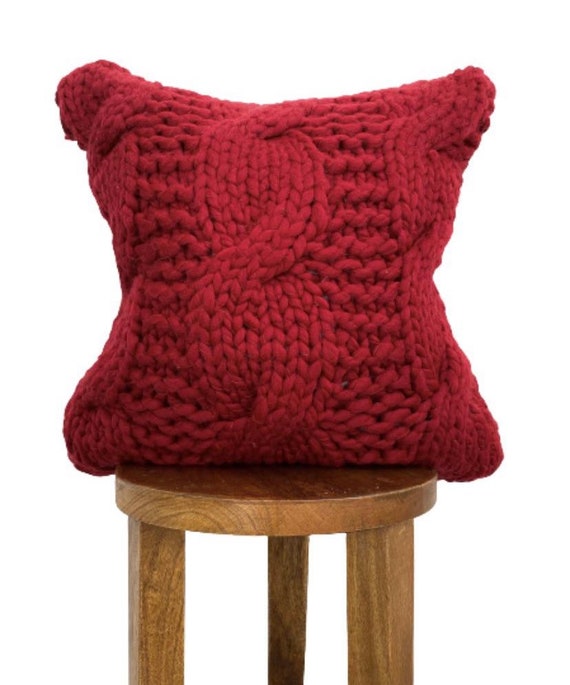 Red Sweater Pillow Cover Handknit Sweater Pillows Etsy