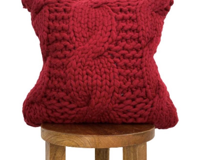 Red Sweater Pillow Cover Handknit Sweater Pillows Etsy