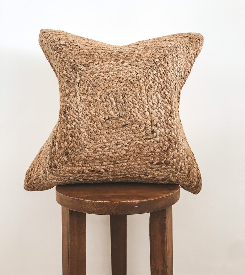 Jute outdoor pillow Cover Seagrass raffia jute pillow cover Etsy