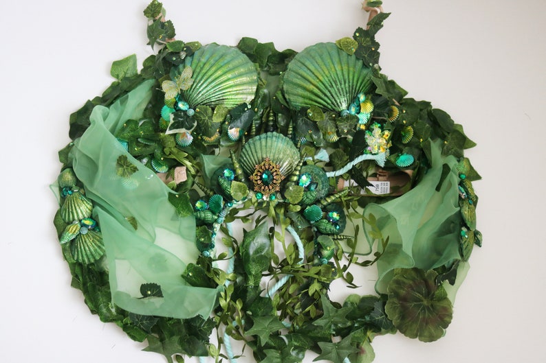 Made to Order Poison Ivy Mermaid Crown, Bra and Skirt Wrap image 2