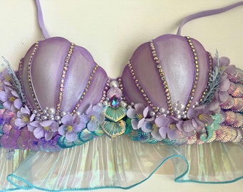 Custom Painted Fabric Cups and Sequin Bra