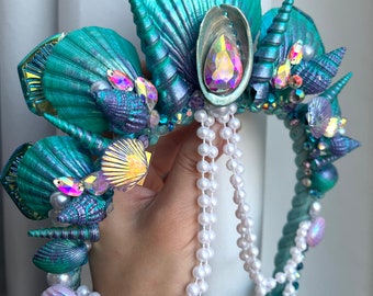 Adult Mermaid Crown (Syren Ariel Abalone)