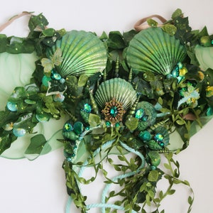 Made to Order Poison Ivy Mermaid Crown, Bra and Skirt Wrap image 3