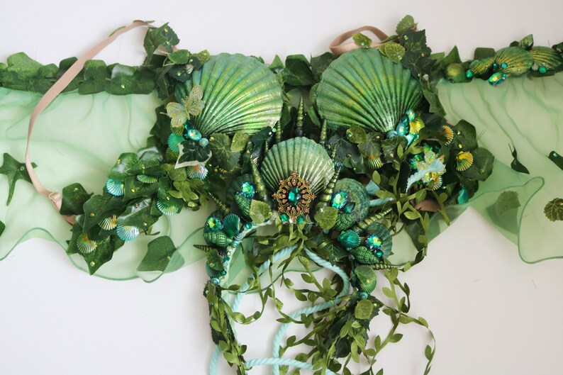 Made to Order Poison Ivy Mermaid Crown, Bra and Skirt Wrap image 3