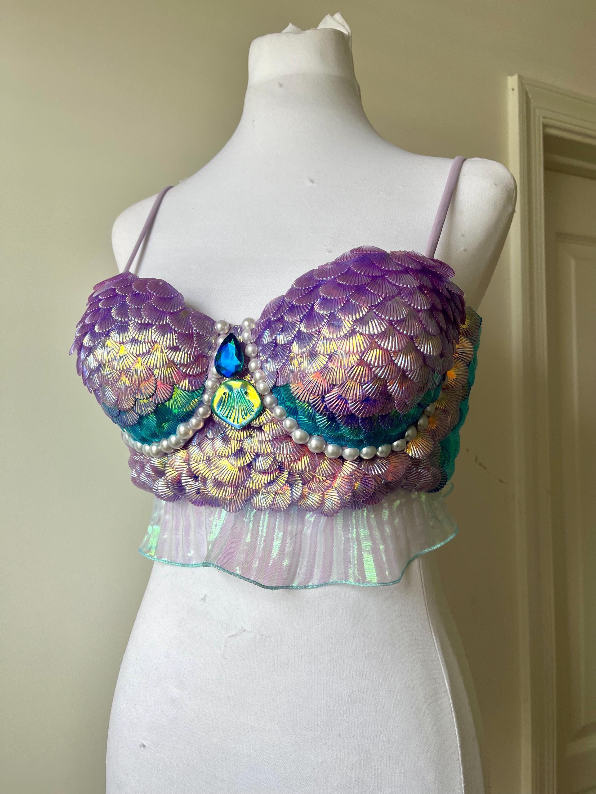 Shell Design Bra Custom Full Shell/scale Sequin Bra - Etsy