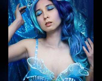 Made to Orde size A-C Mermaid Crown and Top  (Ocean Wave)