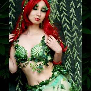 Made to Order Poison Ivy Mermaid Crown, Bra and Skirt Wrap image 1