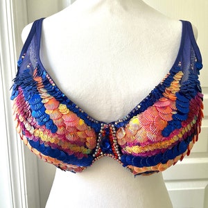 Plus Size Custom Full Shell/Scale sequin Bra