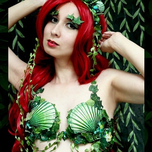 Made to Order Poison Ivy Mermaid Crown, Bra and Skirt Wrap image 7