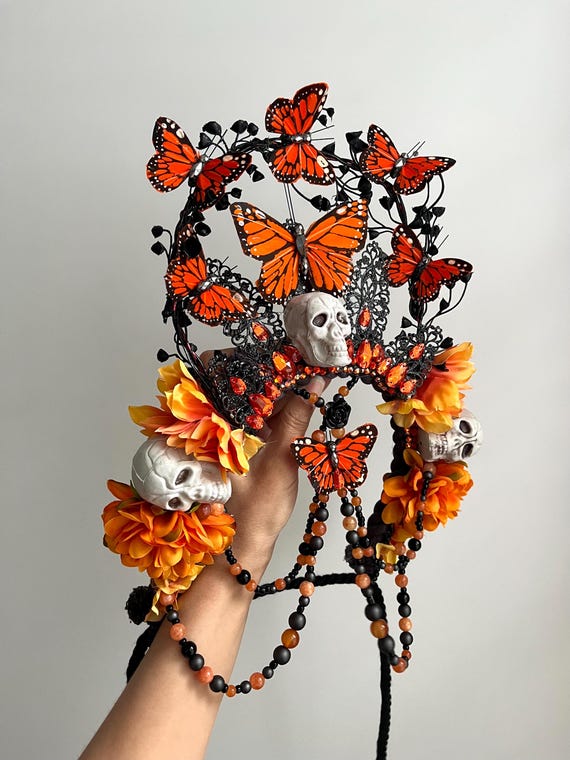 Readymade Dia De Los Muertos Haunted Butterfly Queen - Etsy display picture 3