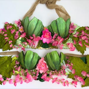 Made to Order/Custom Lilypad Mermaid Bra and Matching Clip set