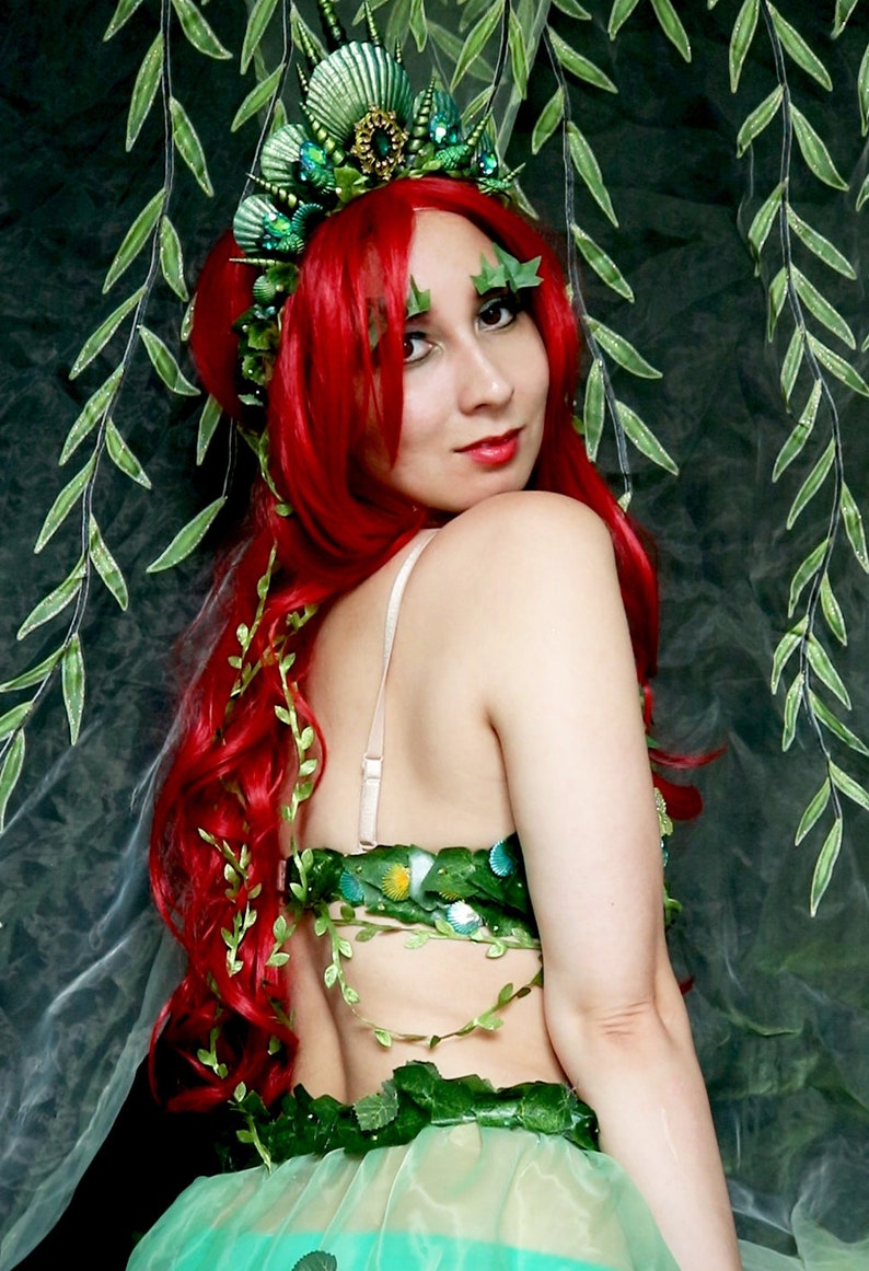 Made to Order Poison Ivy Mermaid Crown, Bra and Skirt Wrap image 6