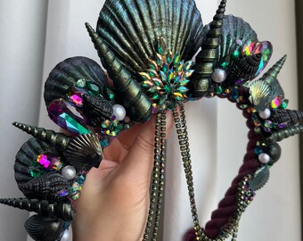 Adult Mermaid Crown (Syren Emerald Rainbow)