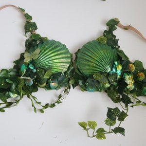 Made to Order Poison Ivy Mermaid Crown, Bra and Skirt Wrap image 5