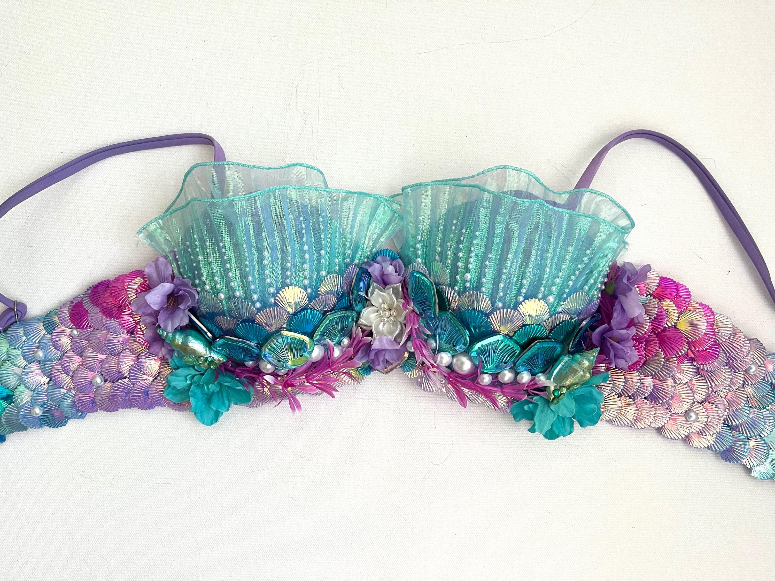 Made to Order Full sequin/ruffle Lotus Ruffle Mermaid Bra