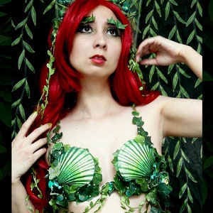 Made to Order Poison Ivy Mermaid Crown, Bra and Skirt Wrap image 8