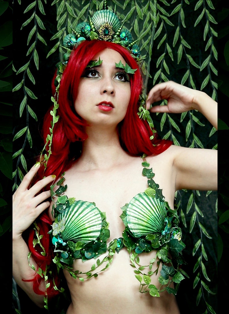 Made to Order Poison Ivy Mermaid Crown, Bra and Skirt Wrap image 8