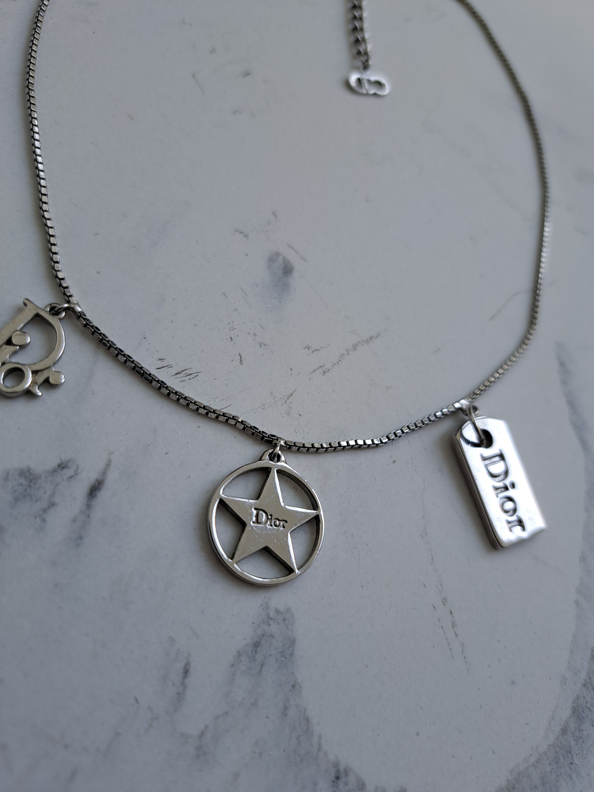 Christian Dior Vintage Logo CD Necklace 1990's. Charm