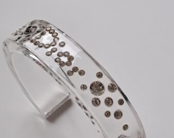 Christian Dior Clear Cuff Bracelet With Swarovski Stones. 1990's