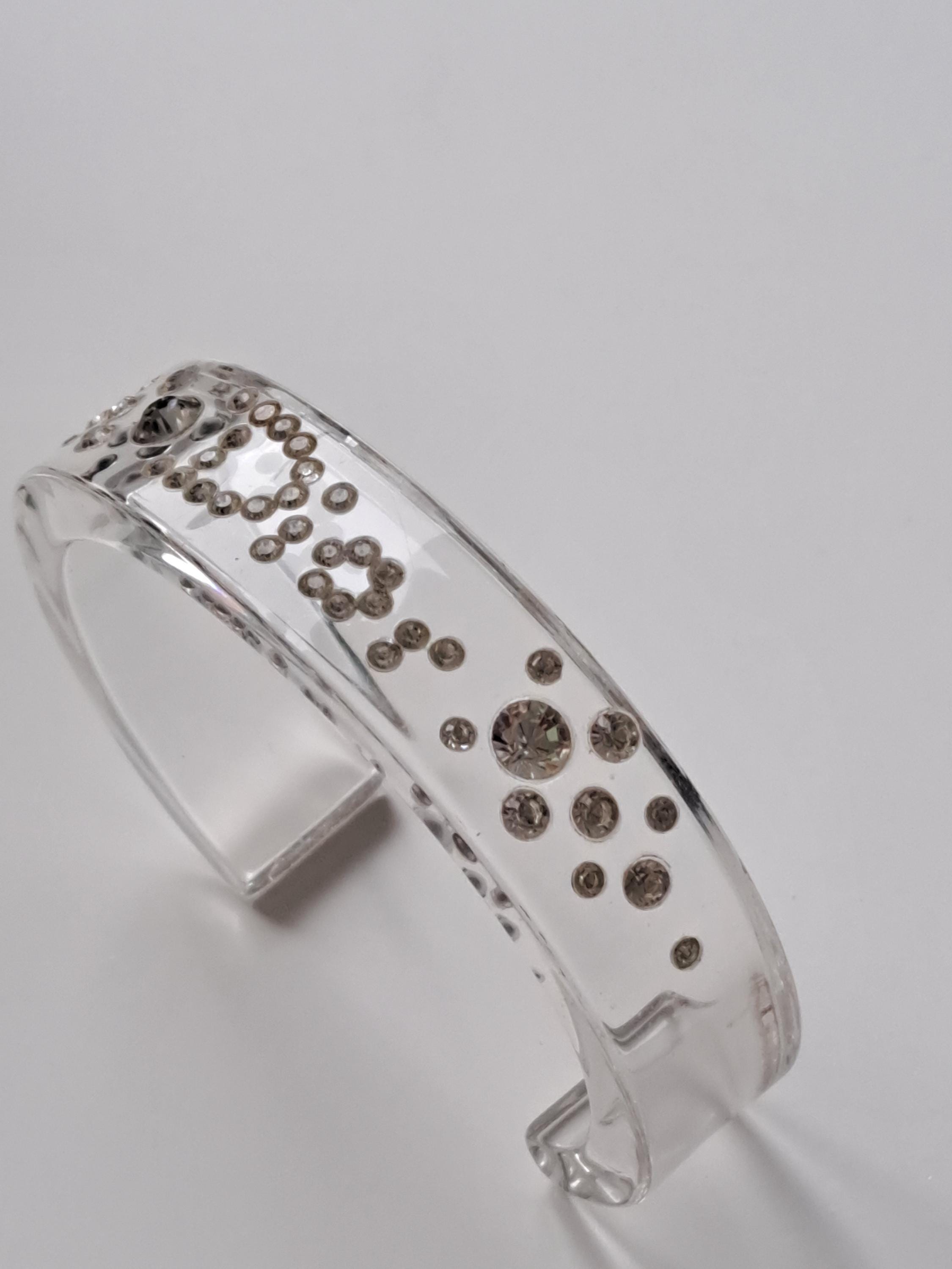 Christian Dior Clear Cuff Bracelet With Swarovski Stones