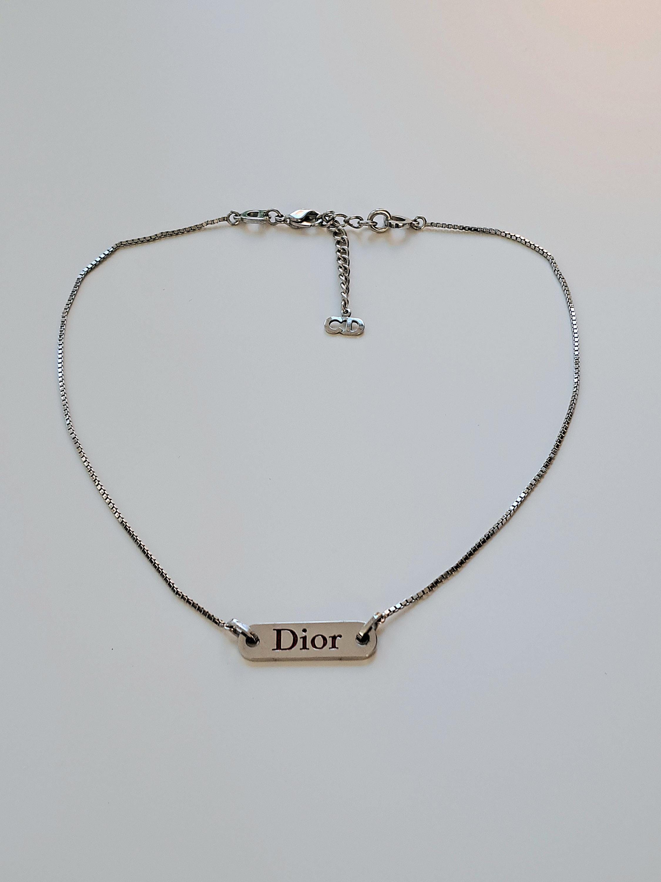 アクセサリー Christian Dior Trotter Logo Necklace Dior Trotter Necklace Number 2 wine-red/Silver metallic
