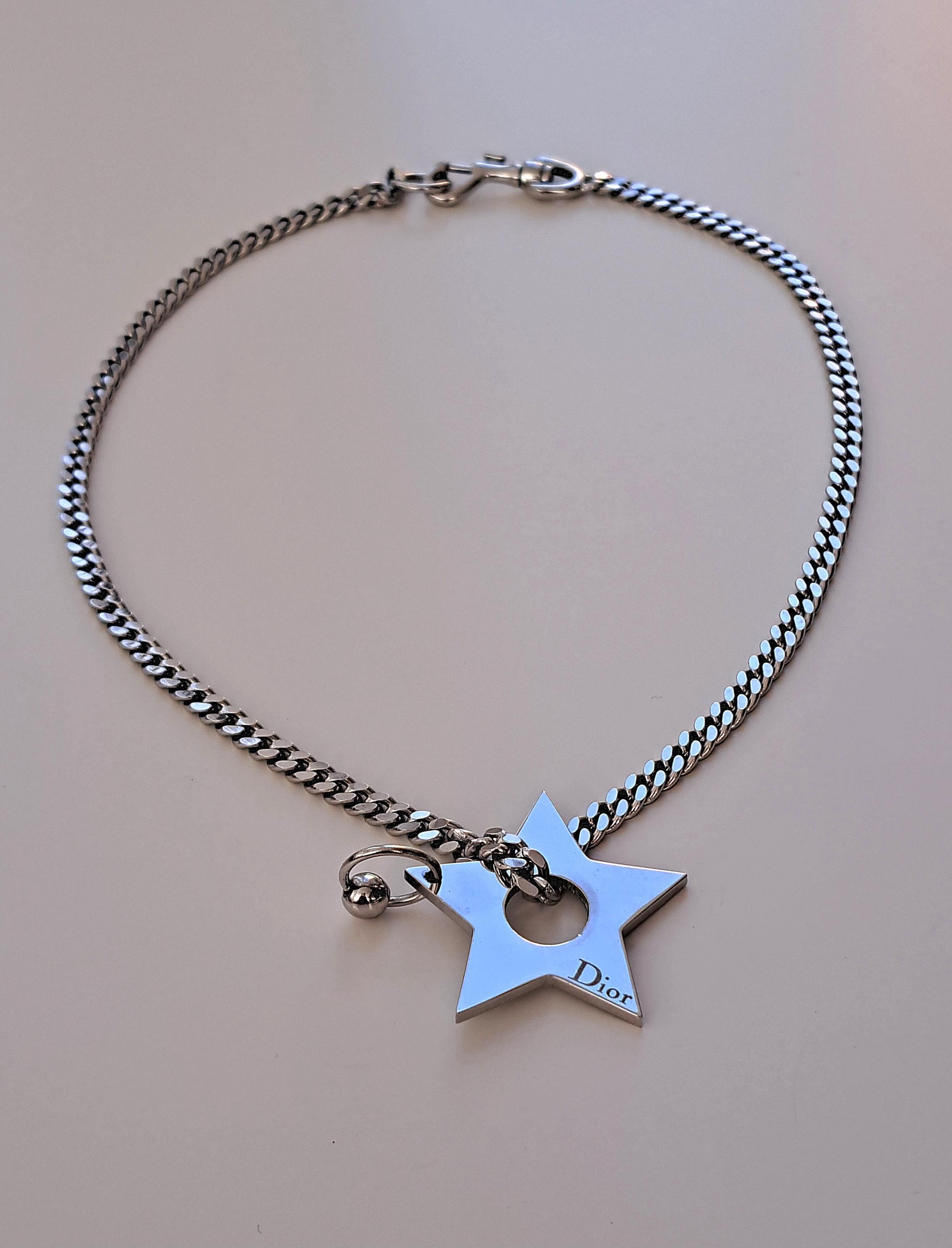 Christian Dior Vintage Choker Necklace 2000's. Silver Tone