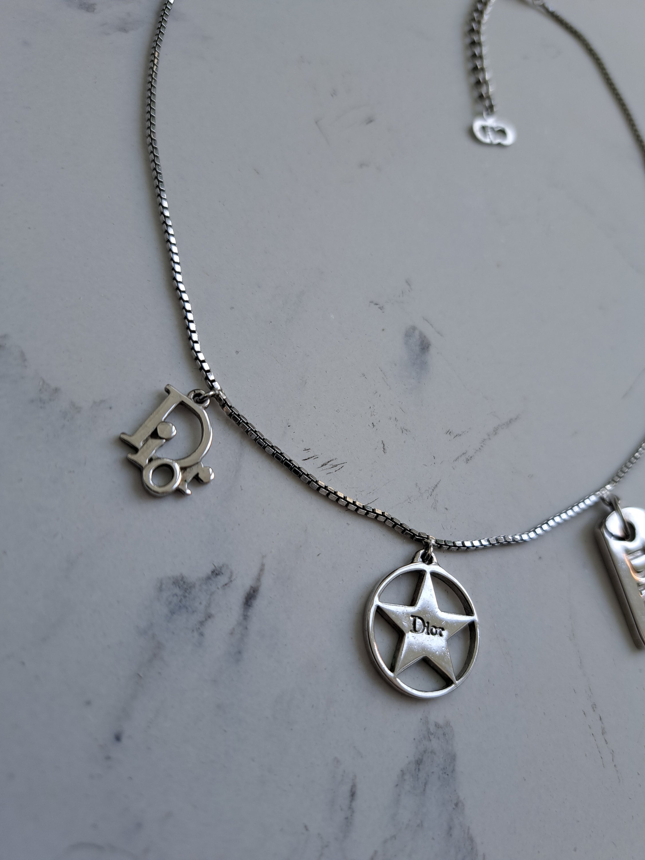 Christian Dior Vintage Logo CD Necklace 1990's. Charm