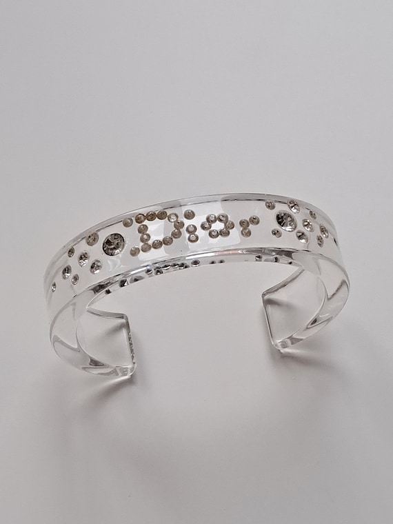 Christian Dior Clear Cuff Bracelet With Swarovski Stones