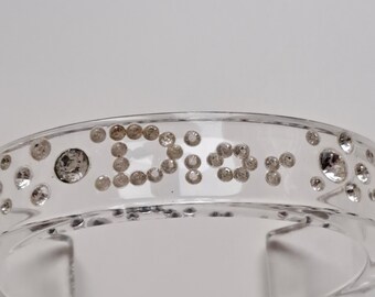 Christian Dior Clear Cuff Bracelet With Swarovski Stones. 1990's
