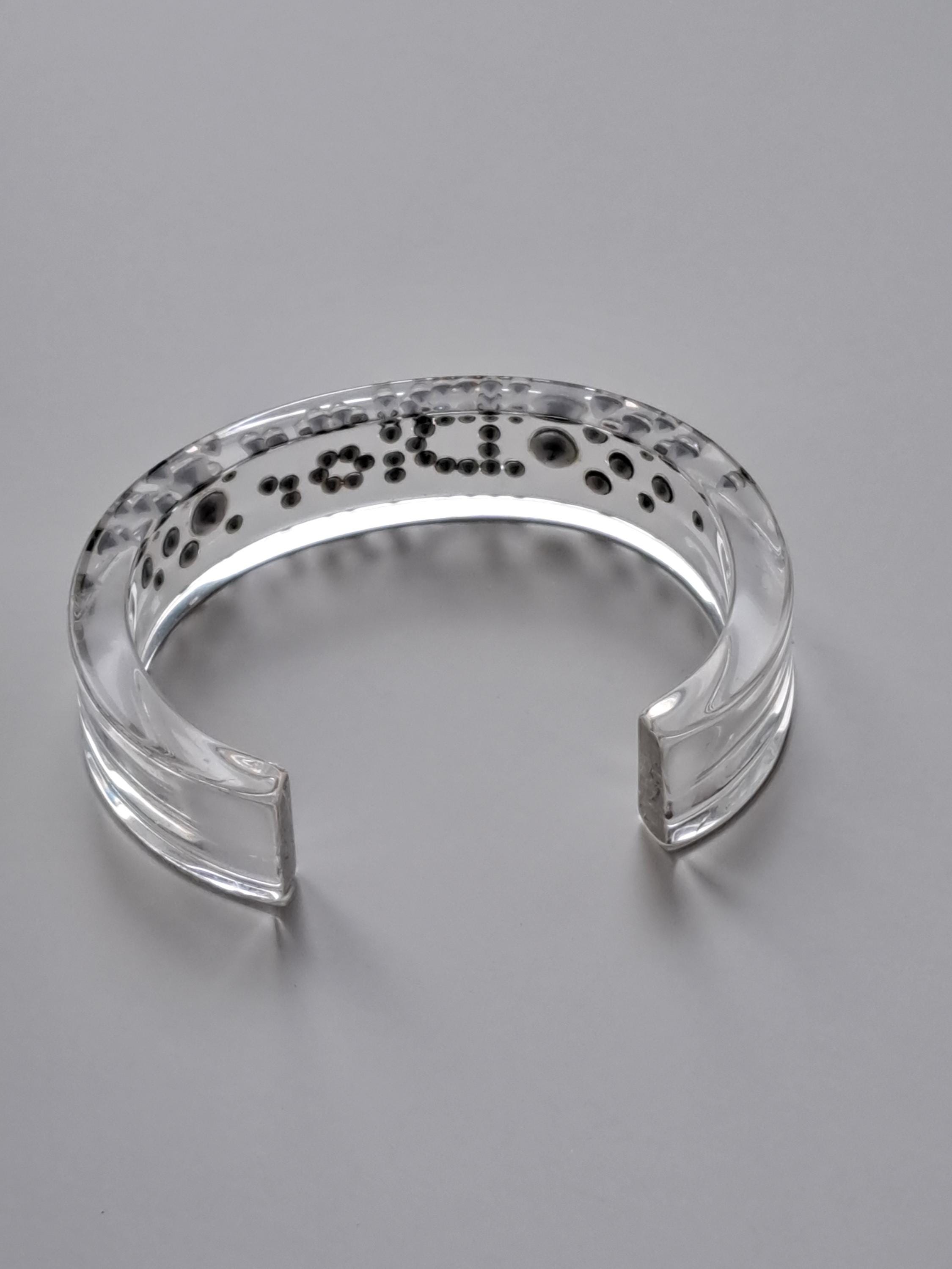 Christian Dior Clear Cuff Bracelet With Swarovski Stones. 1990's