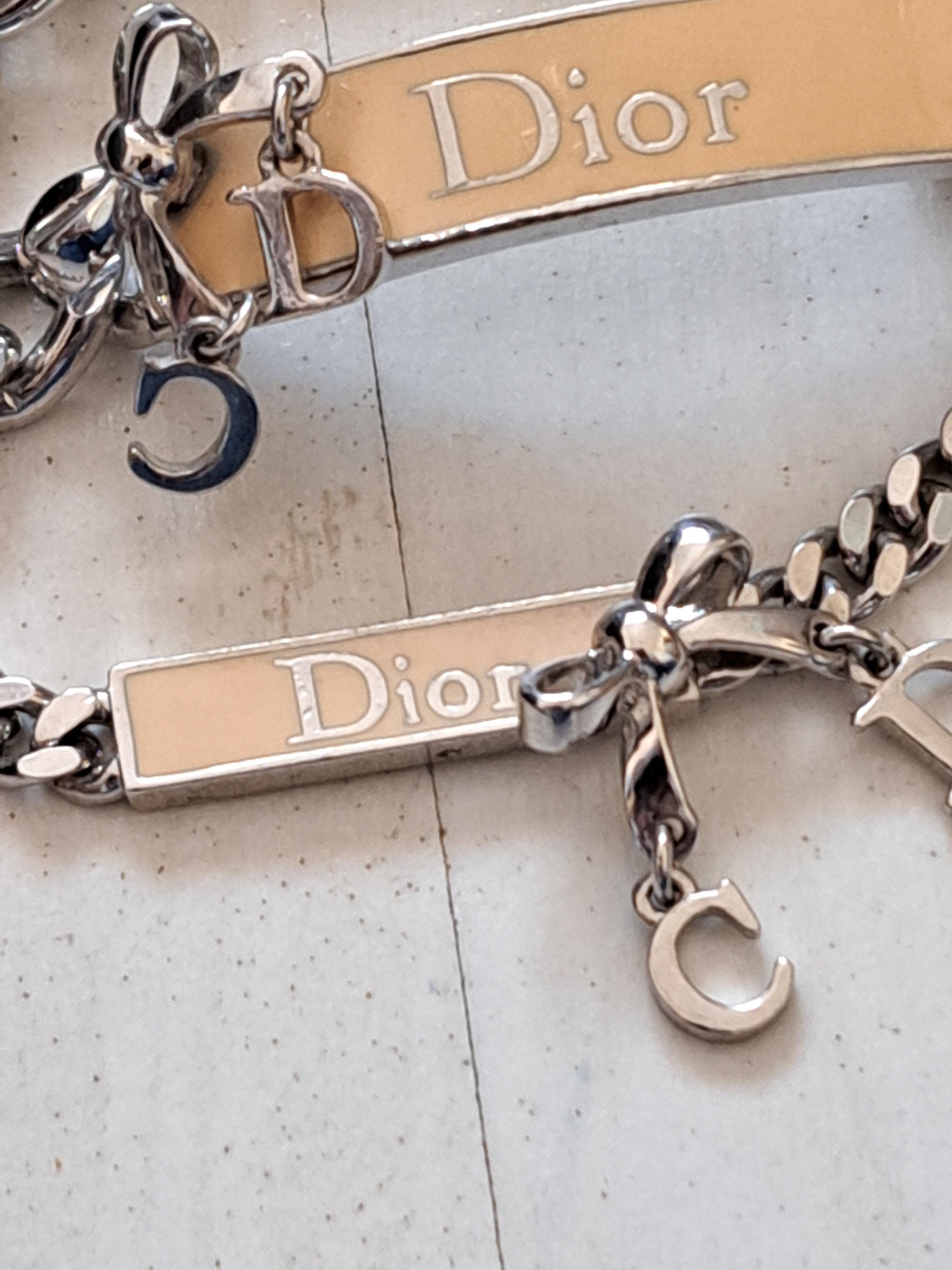 2024年新作入荷 Silver Bracelet Vintage Dior Christian Tone Pink Y2K. 1990's アクセサリー