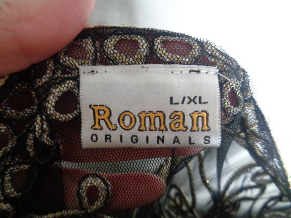 Roman Originals sheer black gold beaded jacket from 1990's size UK 16 18, US 12 14 or EU 44 46 lxl 1920 oriental Gatsby party inspired Roman Originals sheer black gold beaded jacket from 1990's size UK 16 18, US 12 14 or EU 44 46 lxl 1920 oriental Gatsby party inspired