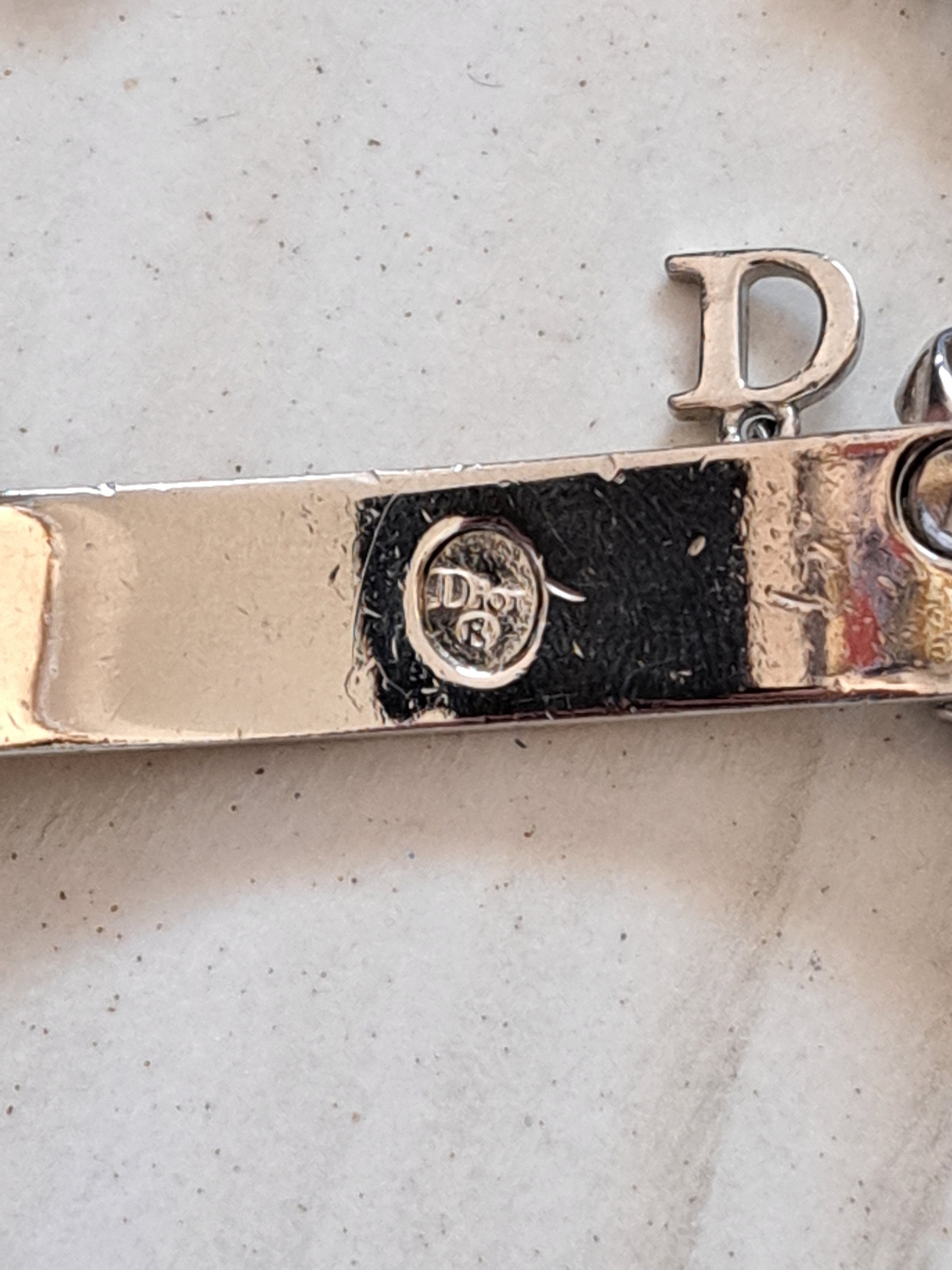 Christian Dior Vintage Bracelet Silver Tone 1990's Y2K. Pink
