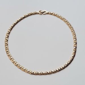 Christian Dior vintage choker necklace 1980&#39;s gold snake chain style. Signed Chr.Dior
