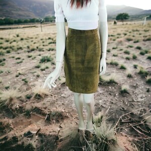 Green leather skirt express sales