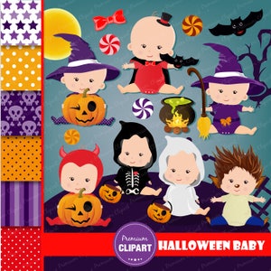 Baby Girls Pumpkin Clipart Halloween Babies Clip Art Etsy