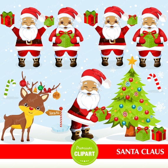 Santa Claus Clipart Rudolph Clipart Christmas Clipart Christmas Tree Clipart African American Santa Commercial Use Ca279 Santa Claus Clipart Rudolph Clipart Christmas Clipart Christmas Tree Clipart African American Santa Commercial Use Ca279