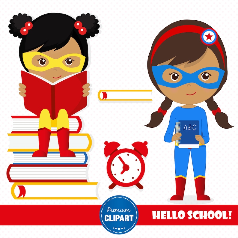 Superhero clipart Back to school clipart Girl clipart School images CL167 Superhero girl clipart Teacher clipart