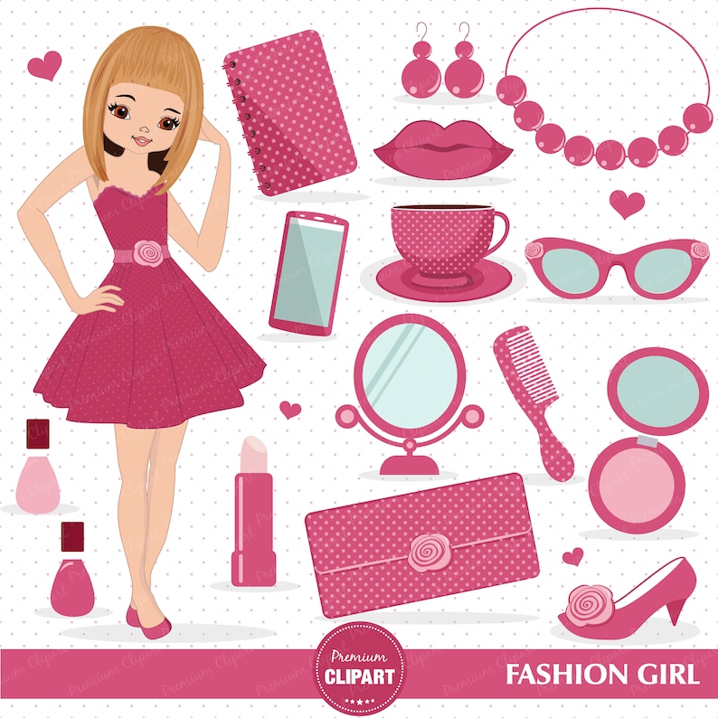 Beauty clipart CA525 Chic clipart Commercial use Blonde girl Fashion clipart Digital graphics Fashion scrapbooking