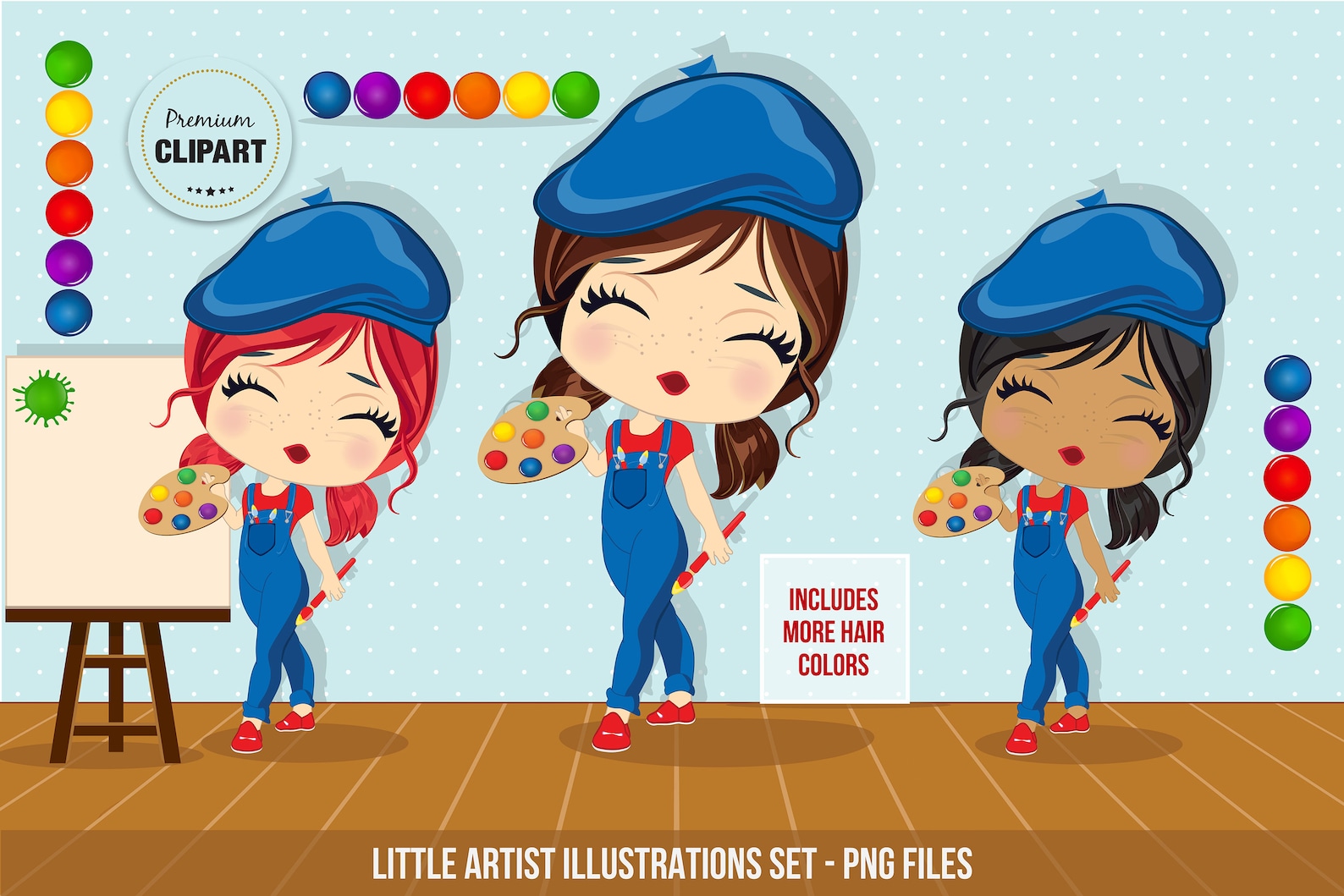 Painting Party Clipart Little Artist Graphics Art Party Etsy