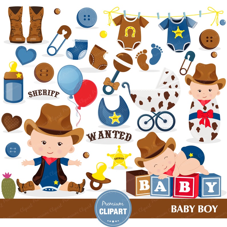 Cowboy Baby Shower Clip Art