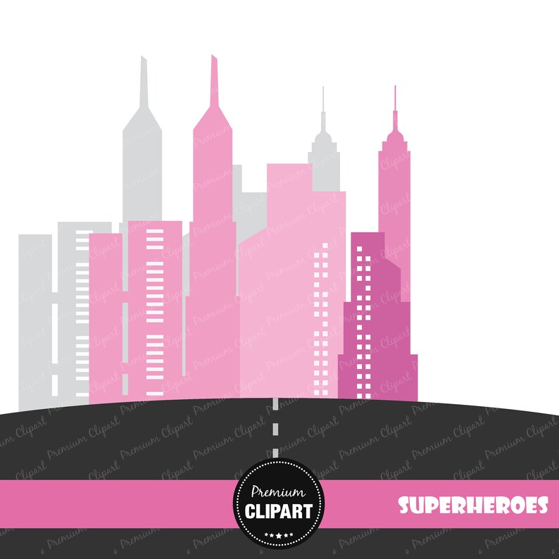 Clipart de superhéroe rosa chica de superhéroes superhéroes | Etsy